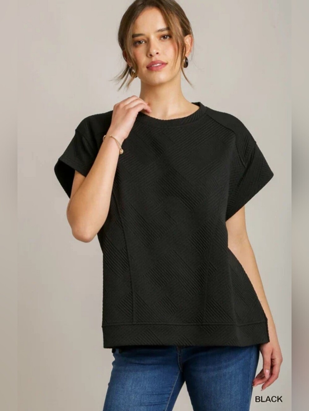 EUC Umgee "Oversized Criss Cross✖️ Sweatshirt Top" Black🖤 Sz Large